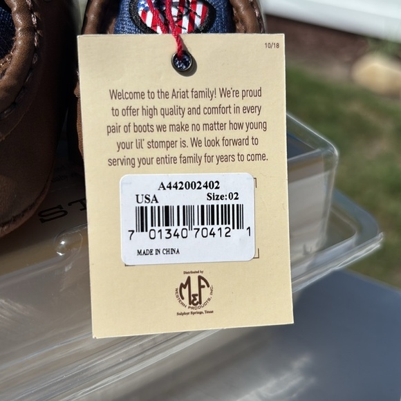 Ariat Lil’ Stompers USA Spitfire, American Flag Ariat logo,easy on/off booties - Picture 9 of 10